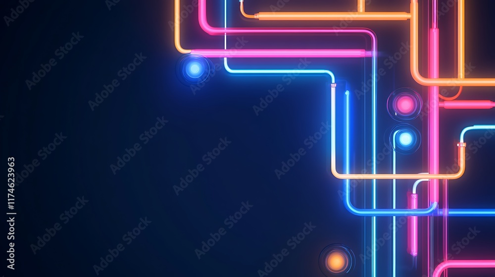 Abstract Neon Lights Forming Geometric Shapes Abstract Neon Lights Forming Geometric Shapes