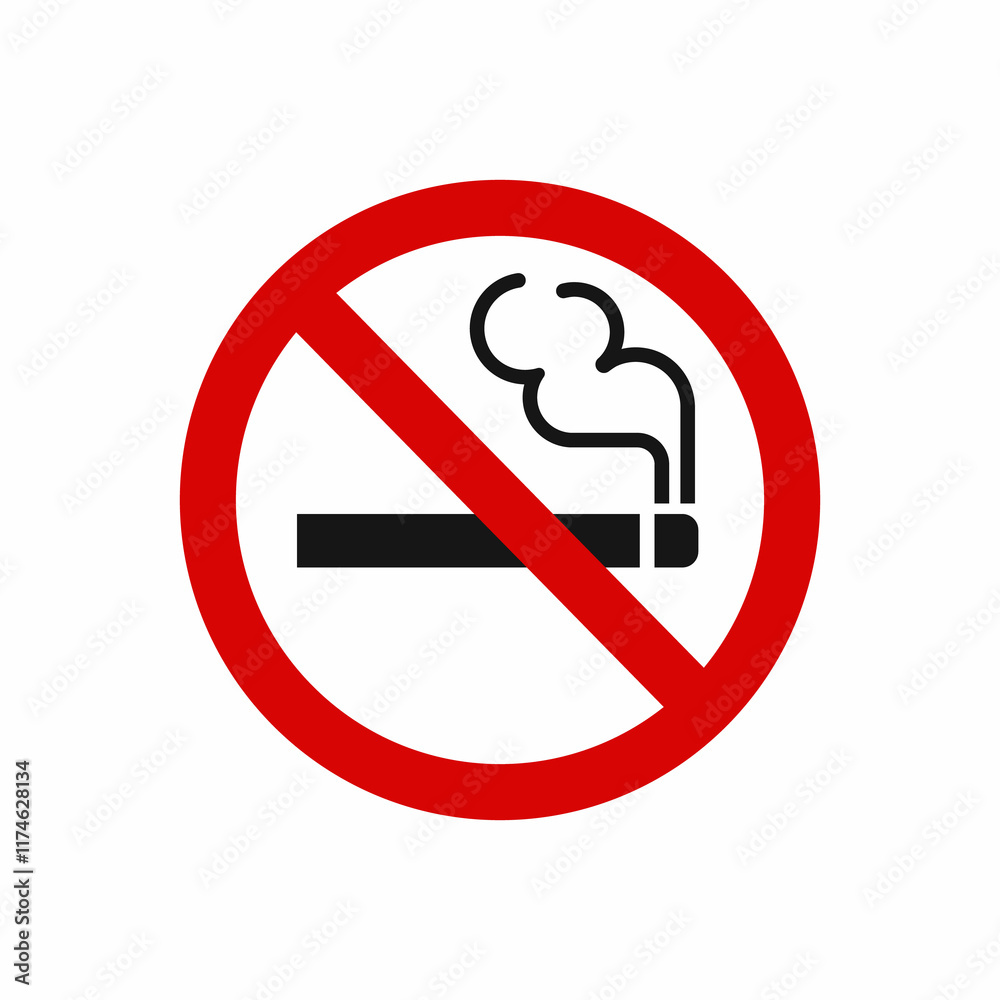 No smoking no vaping sign. Forbidden sign icon isolated on white background vector illustration. Cigarette, vape and smoke in prohibition circle No smoking no vaping sign. Forbidden sign icon isolated on white background vector illustration. Cigarette, vape and smoke in prohibition circle