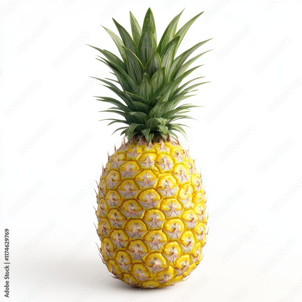 Detailed and realistic 3D pineapple on a neutral background. Detailed and realistic 3D pineapple on a neutral background.