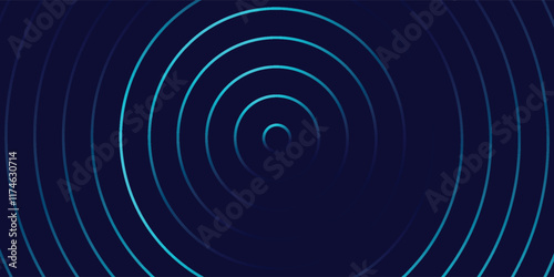 Abstract blue glowing geometric lines on dark blue background. Modern shiny blue circle lines pattern. Futuristic technology concept. Suit for cover, poster, banner, brochure, header, website. eps 10