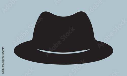 detective hat silhouette vector illustration  Silhouette Silhouette, Files for Cutting Cricut and Silhouette, Isolated on white background, Calligraphy t shirt svg 