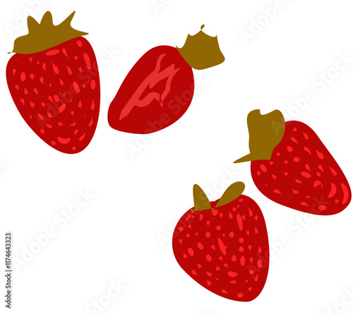 fresh strawberry fruit clipart
