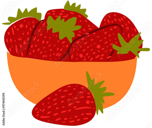 fresh strawberry fruit clipart