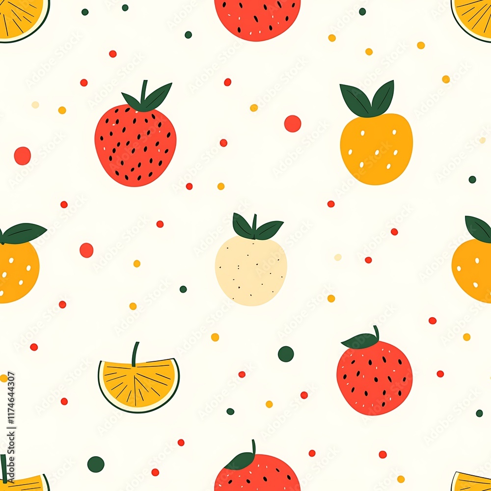 fruit seamless pattern with strawberries, apples, oranges, lemons, and other healthy berries fruit seamless pattern with strawberries, apples, oranges, lemons, and other healthy berries