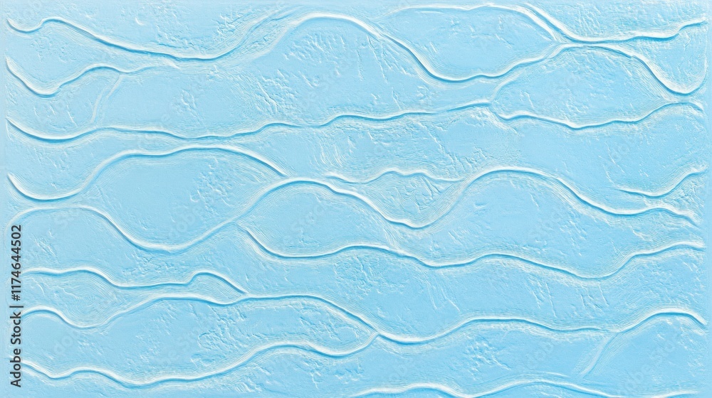 Obraz premium Abstract light blue textured background with wavy lines.