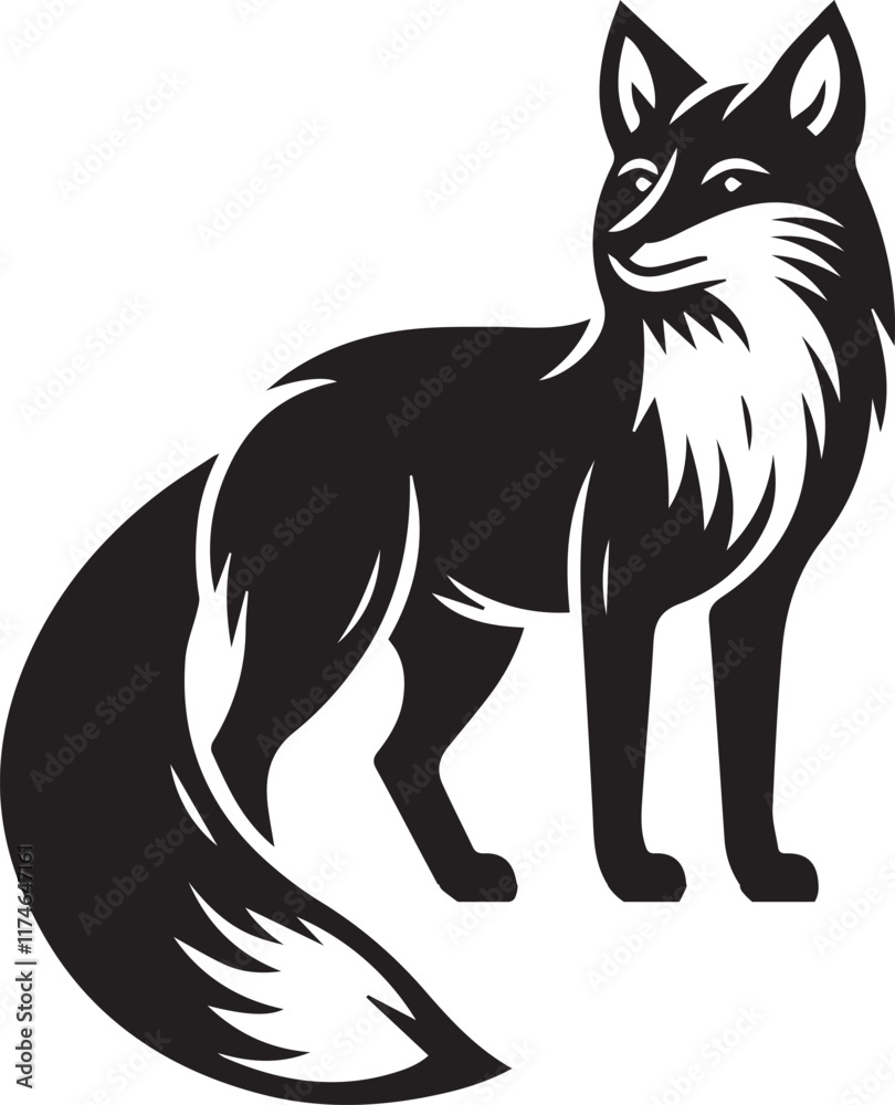 Obraz premium Elegant Fox Silhouette Design