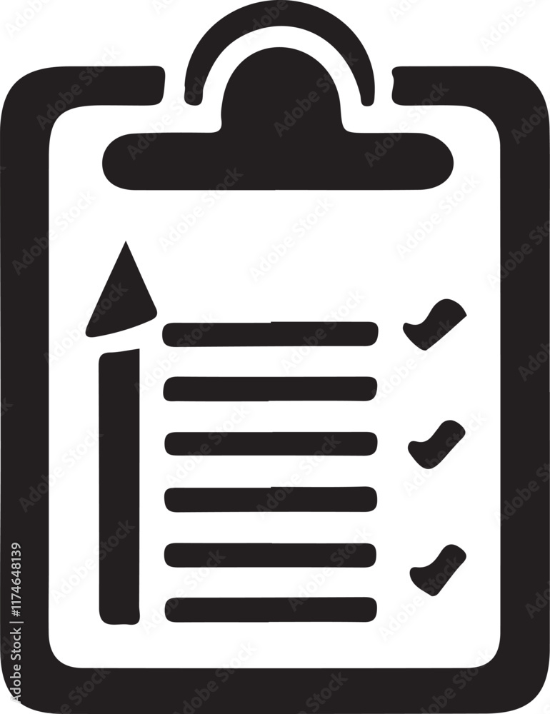 Checklist silhouette flat icon vector Checklist silhouette flat icon vector