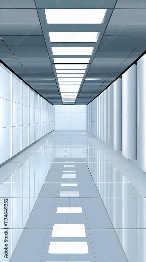 Obraz premium Modern Building Corridor 3D Illustration