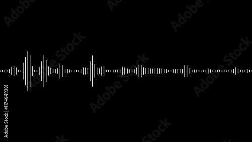  music sound wave or audio waveform on a black background. Audio spectrum sound wave effect waveform animation.
 Sound wave animation with black bars. Music sound wave or audio waveform. 