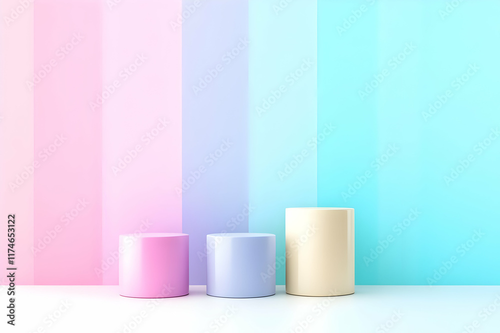 Pastel Cylinder Background 3D Illustration Pastel Cylinder Background 3D Illustration