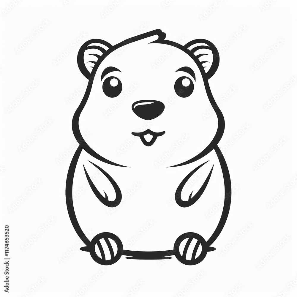Obraz premium Cute Gopher Vector Logo Design With Outline Style