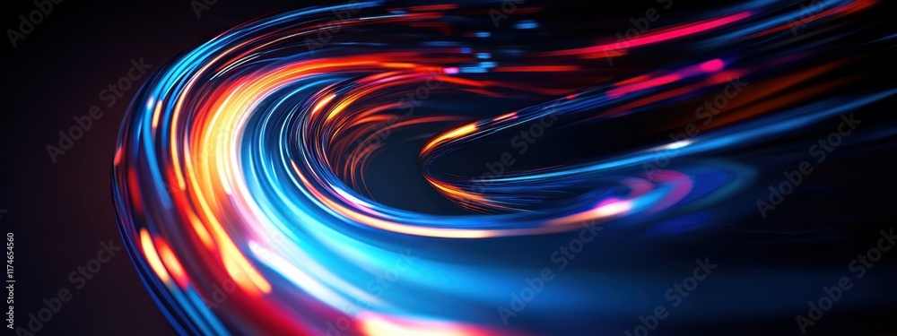 Vibrant neon light trails, colorful circular motion blur, long exposure photography, abstract light painting, dynamic curved lines, rainbow colors, glowing streaks, futuristic energy swirl, dark backg Vibrant neon light trails, colorful circular motion blur, long exposure photography, abstract light painting, dynamic curved lines, rainbow colors, glowing streaks, futuristic energy swirl, dark backg