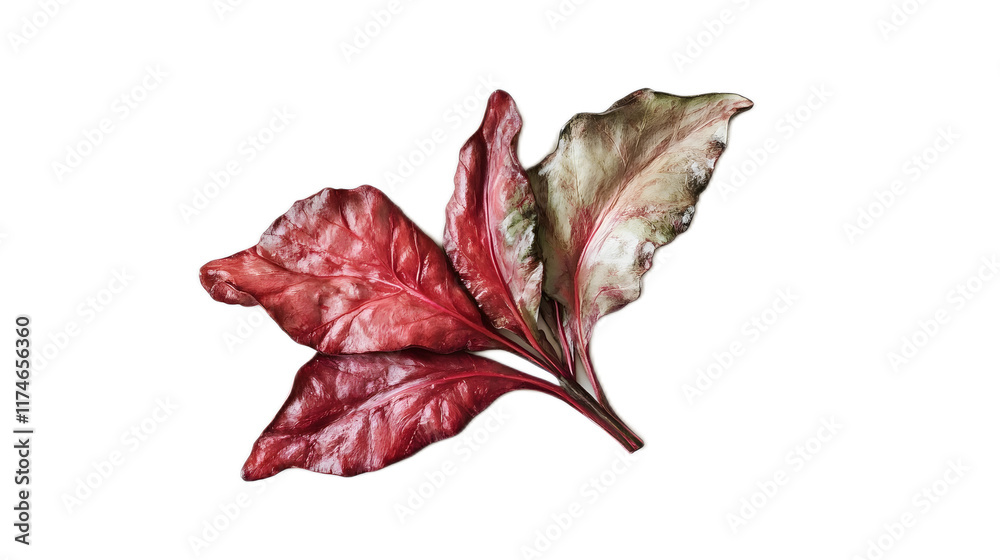 Fresh Colorful Swiss Chard Leaves on a White Background Fresh Colorful Swiss Chard Leaves on a White Background