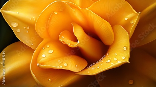 Close-up of a Dew-Kissed Yellow Calla Lily