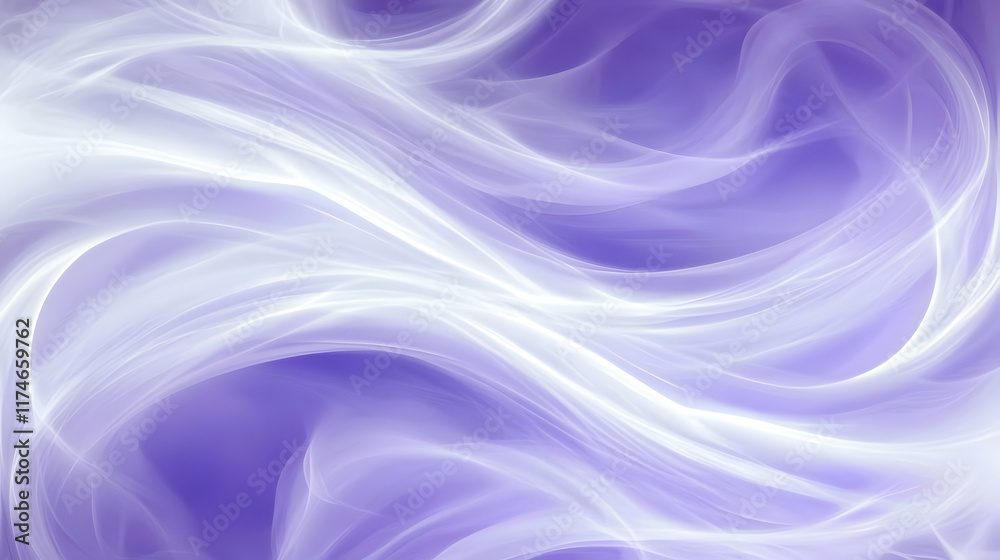 Abstract Purple and White Flowing Background Illustration