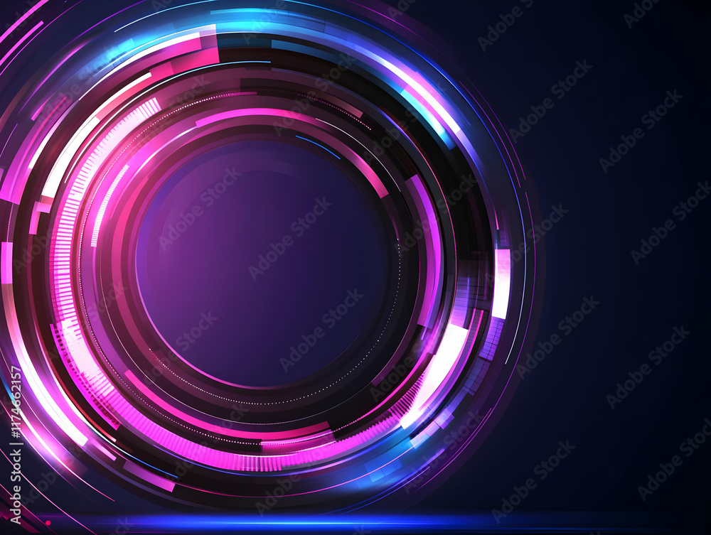 Abstract Background Purple Neon Circles Abstract Background Purple Neon Circles