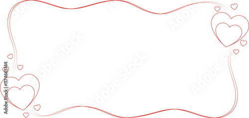 Wallpaper Mural Valentine line heart frame border  Torontodigital.ca