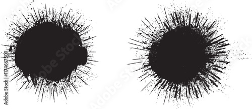 Wallpaper Mural Collection of ink splashes for explosion effect .Set of Black Spray paint effect. Place stains and splats in this pack over any object to create grunge effect .Spray paint drips .abstract vector. Torontodigital.ca