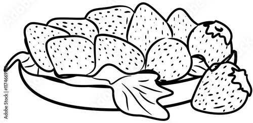 fresh strawberry fruit coloring book