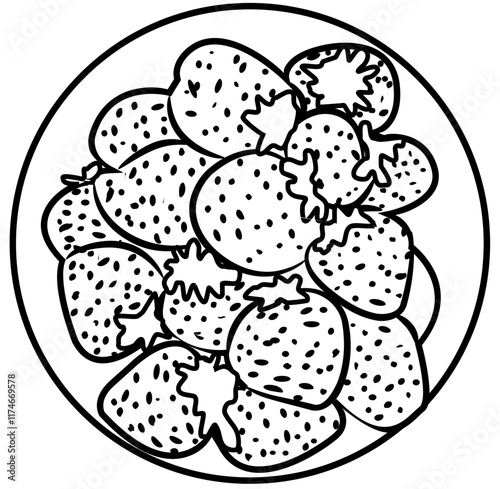 fresh strawberry fruit coloring book