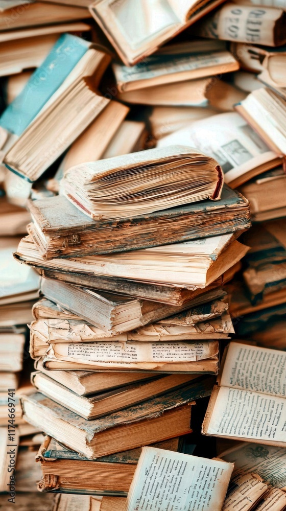 Obraz premium Stack of Vintage Books.