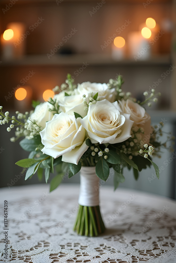 Fototapeta premium Elegant Wedding Bouquet: A Symbol of Love and Romance