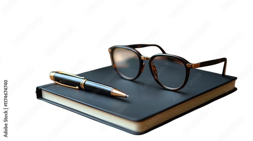 glasses and notebook glasses and notebook
