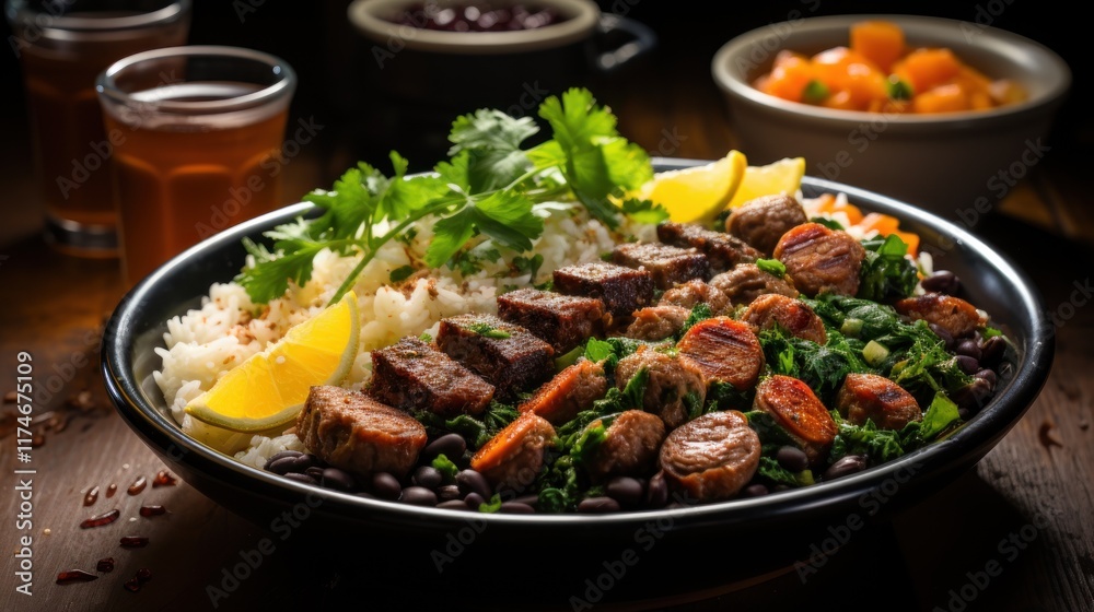 Fototapeta premium Delicious and Savory Brazilian Feijoada: A Culinary Delight