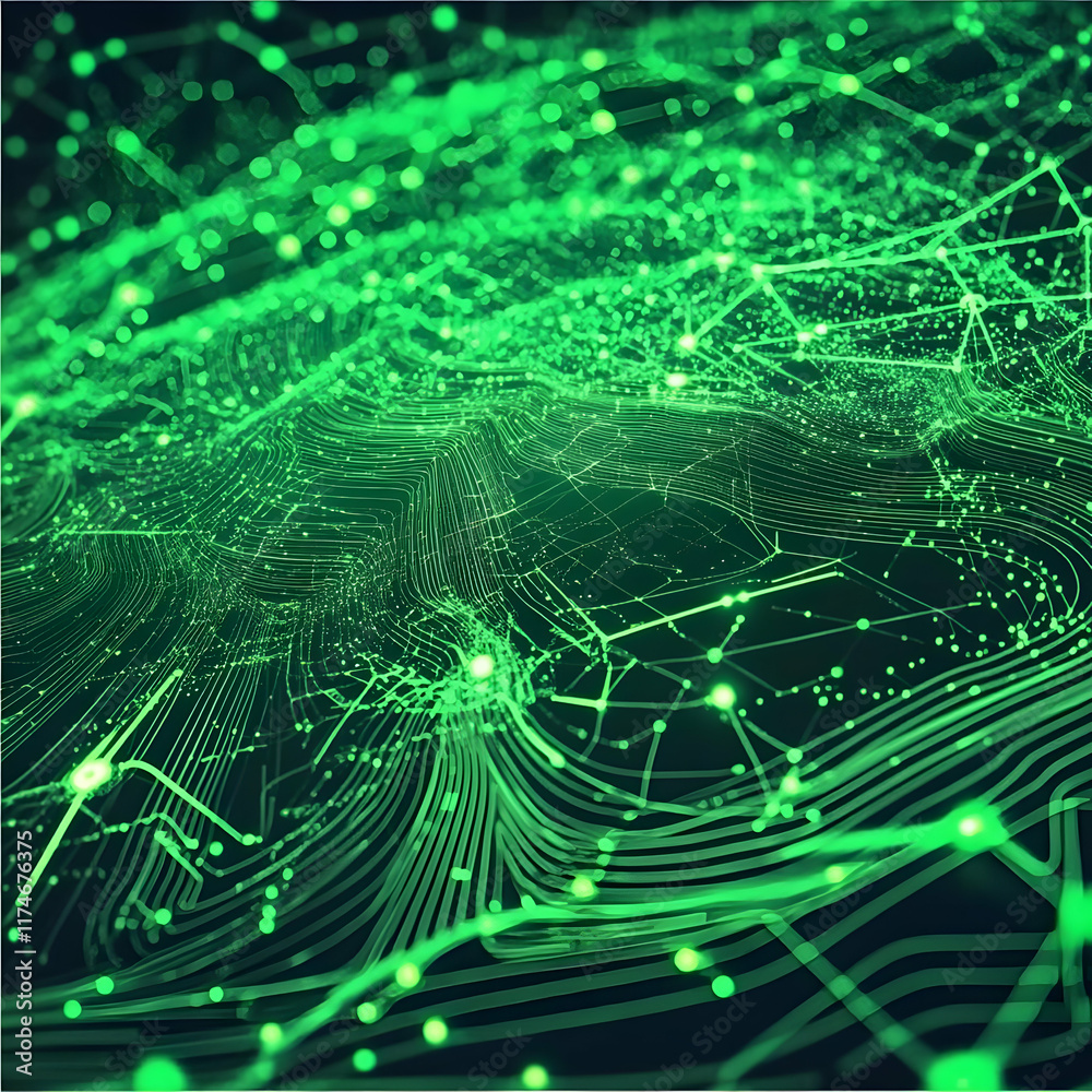 Fototapeta premium Abstract Green Network Illustration