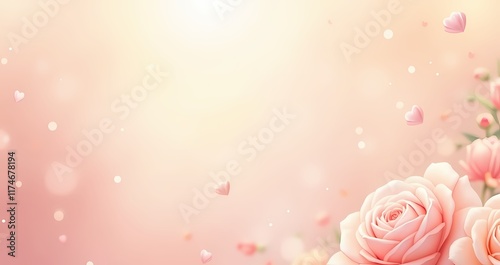 Floral elements on a colorful postcard with a caption 