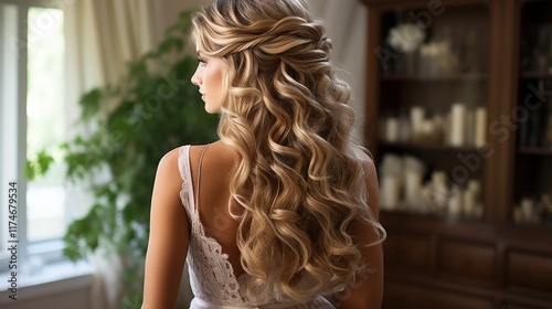 Stunning Blonde Bridal Hairstyle: Long, Curly Locks photo