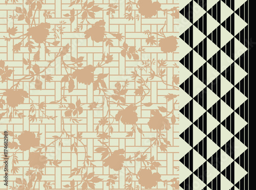 Expertly crafted borders and motifs blending tradition and modernity for Pattern and diverse fabric creations.