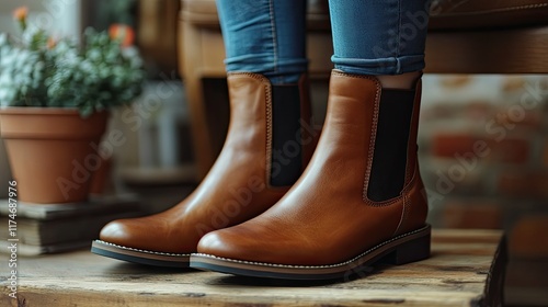 Stylish Brown Leather Chelsea Boots for Women