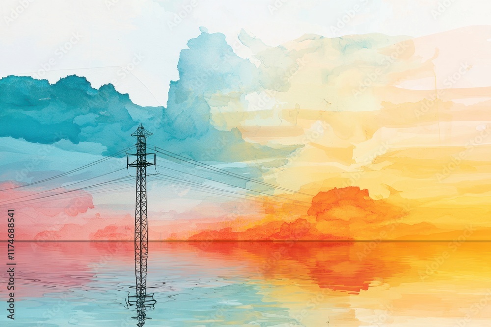 Obraz premium Disaster-resilient grid layout enhancing power supply