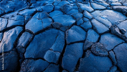 Abstract blue lava stone texture, featuring rich volcanic patterns and rough surfaces, creating a powerful, natural background for digital and artistic projects