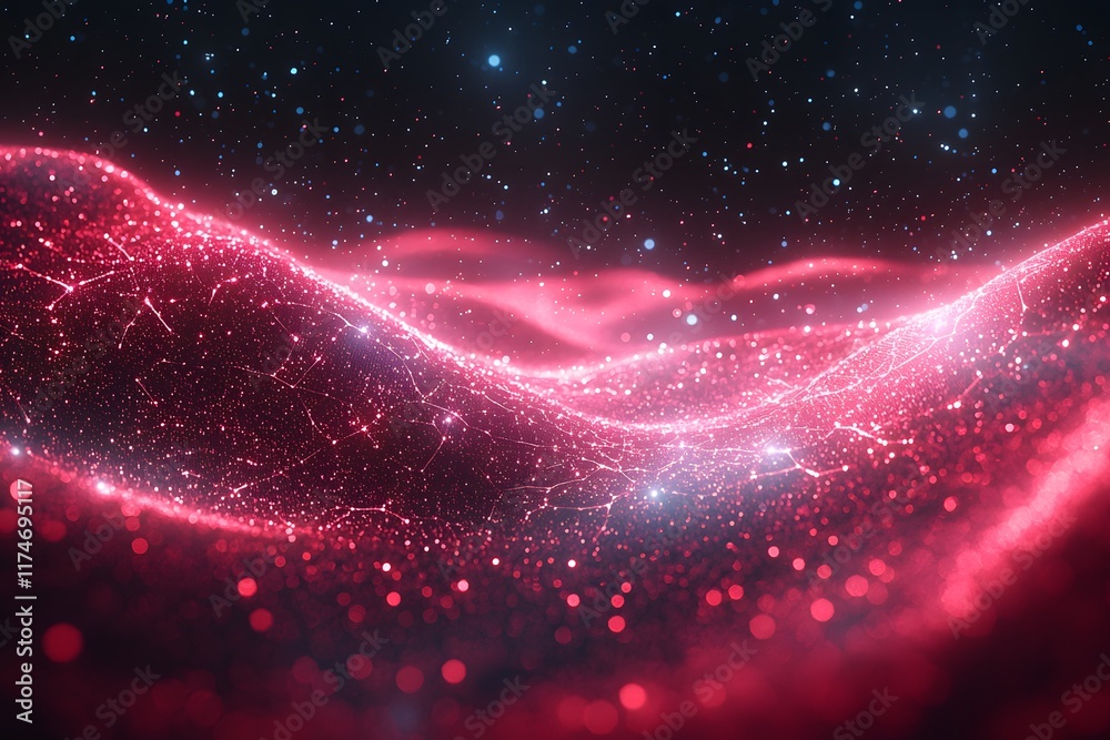 Fototapeta premium A vibrant nebula explodes with light against a deep blue cosmos, a breathtaking scene of starr