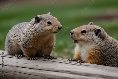 groundhog predicts the arrival of spring photo