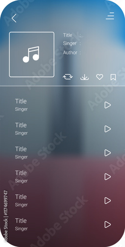Minimalist Music Player Application Interface Design for Preview