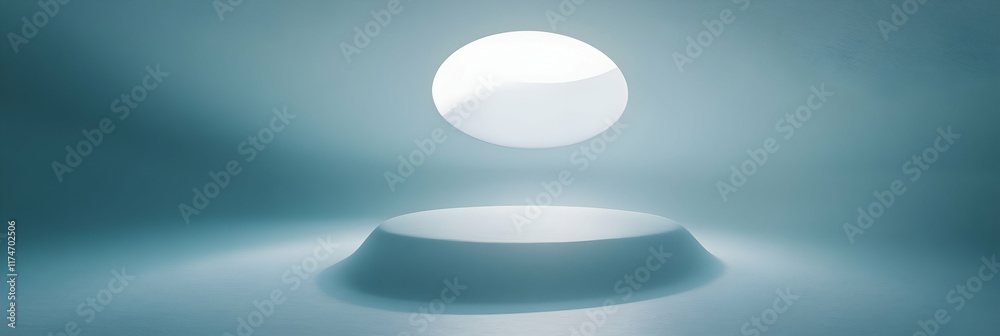 Abstract 3D Background Teal Oval Light Abstract 3D Background Teal Oval Light