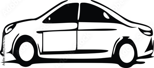 Car outline, car silhouette vector icon design