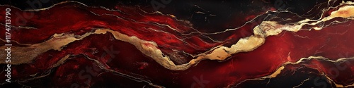 Wine red marble with black tones, gold and bronze veins, for an elegant interior design. background for creative projects, skinali, kitchen apron. Marble wall and countertop photo
