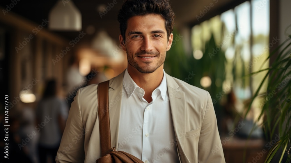 Obraz premium Confident Businessman Portrait in Modern Office