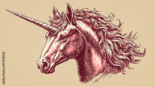 Wallpaper Mural Majestic Unicorn Profile Drawing Torontodigital.ca