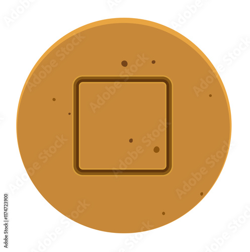 Dalgona Candy Rectangle Shape or Sugar Honeycomb Toffee Illustration Isolated on White Background