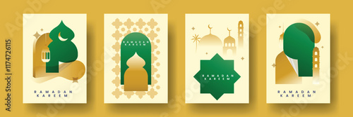 Ramadan kareem cover or poster template. vector A4 design
