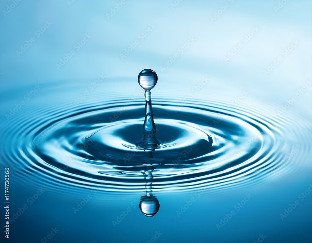 Clear Water drop with circular waves Clear Water drop with circular waves