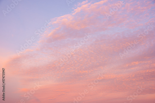 Fototapeta Naklejka Na Ścianę i Meble -  Lovely pink vibrant sky cloud ofrmation for use as background