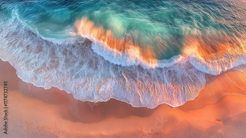 Stunning Aerial View of Zlatni Rat Beach with Soft Waves and Vibrant Colors