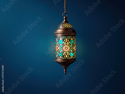 Islamic lantern for ramadan decoration and cultural celebration photo