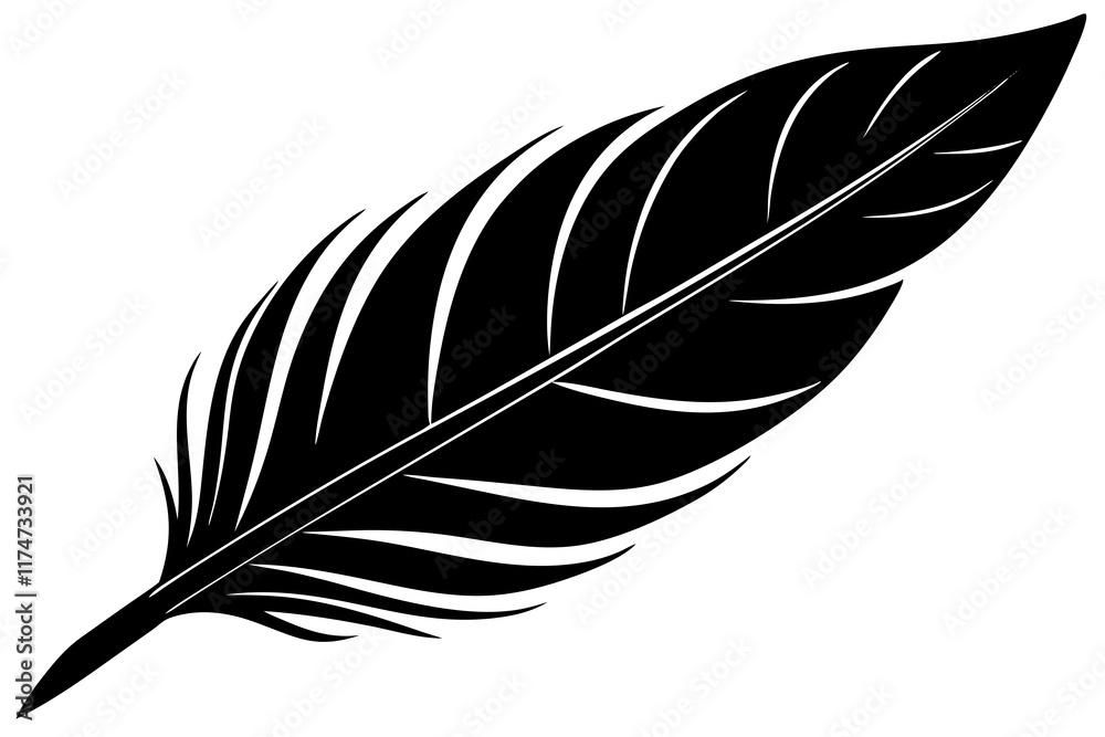 Fototapeta premium Elegant Feather Silhouette Illustration for Art and Design Projects 